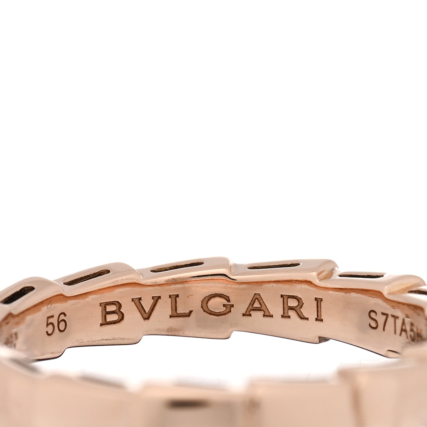 Bulgari 18K Rose Gold Serpenti Viper Band Ring 56 7.5 4 of 4