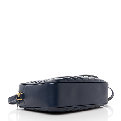 Saint Laurent Calfskin Matelasse Monogram Lou Camera Bag Deep Marine 4 of 10