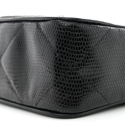 Chanel Lizard Quilted Small Tassel Camera Case Black 11 of 12