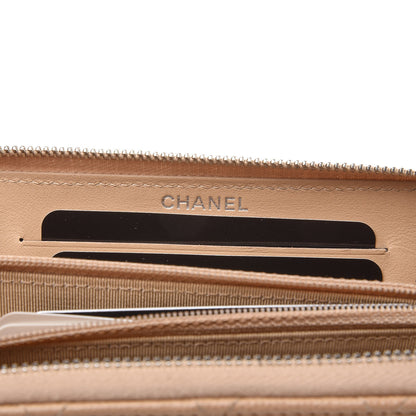 Chanel Caviar Quilted Medium Zip Around Wallet Beige 6 of 13
