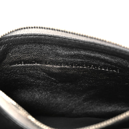 Balenciaga Metallic Extra Supple Calfskin Crocodile Embossed Gossip Wallet On Chain Silver 7 of 10