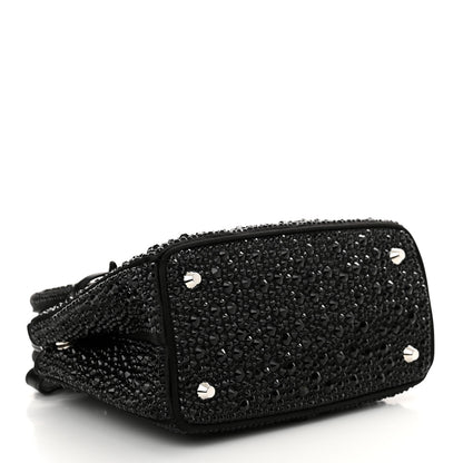 Prada Satin Crystal Mini Galleria Double Zip Tote Black 4 of 10