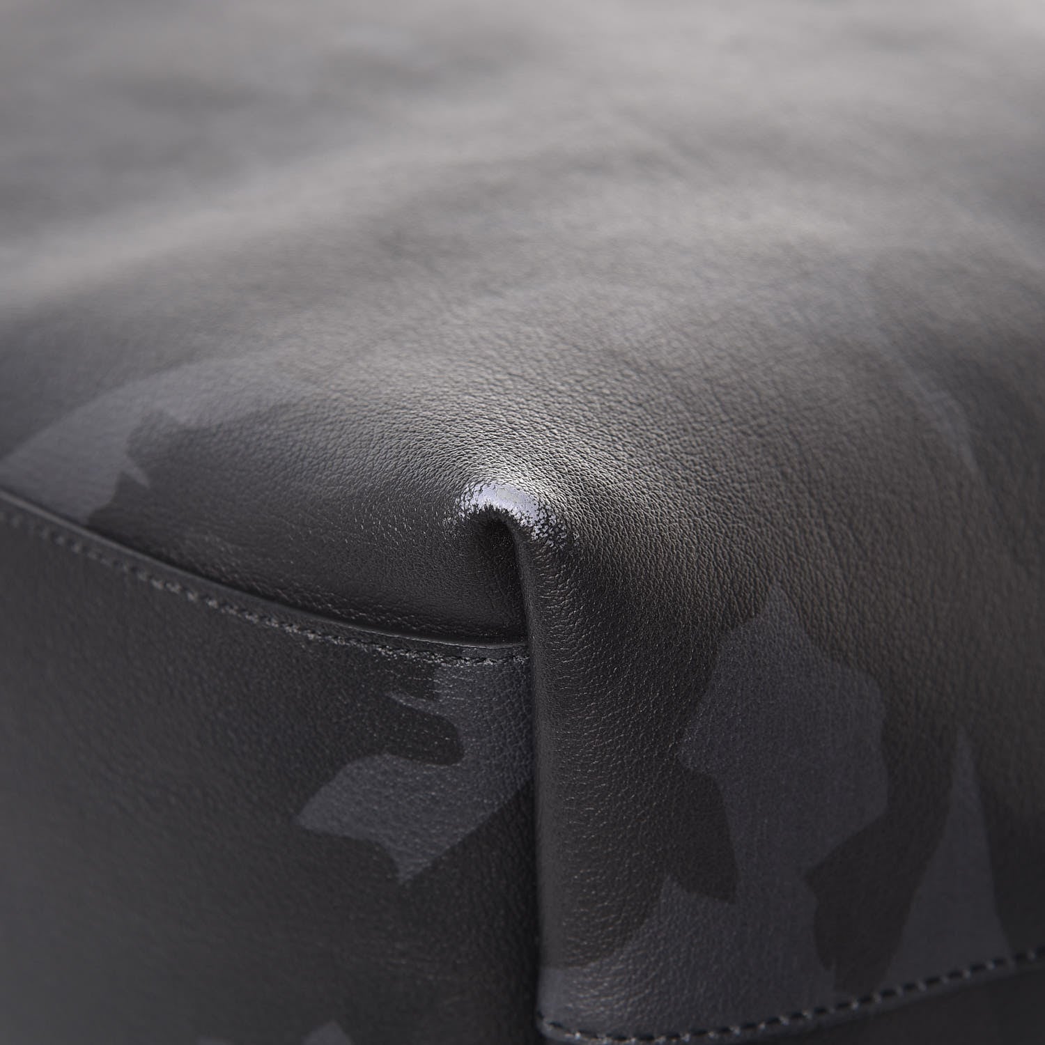 Saint Laurent Calfskin Camouflage Shopping Tote Black Grey 10 of 13