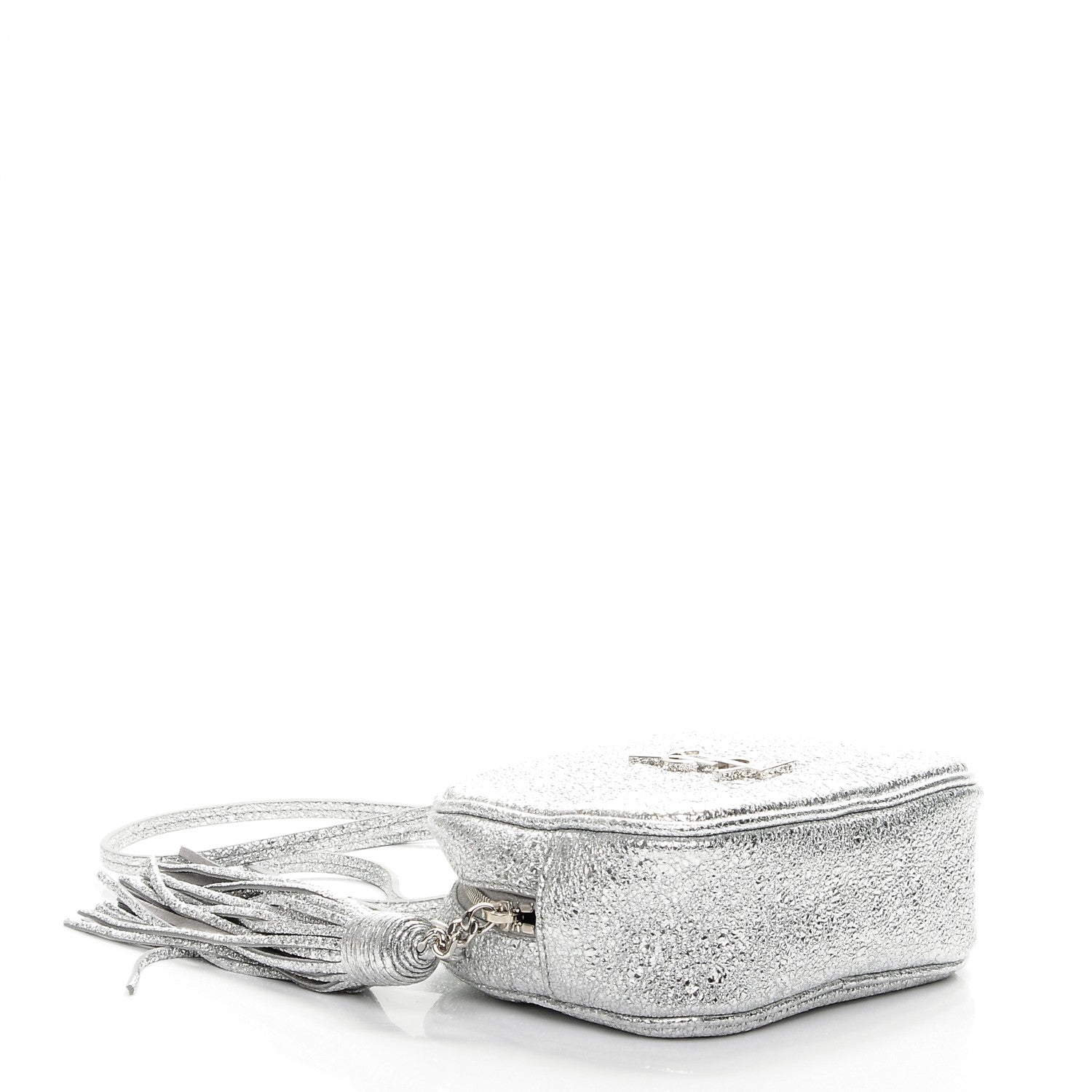 Saint Laurent Metallic Calfskin Monogram Blogger Bag Argento Nero 4 of 6