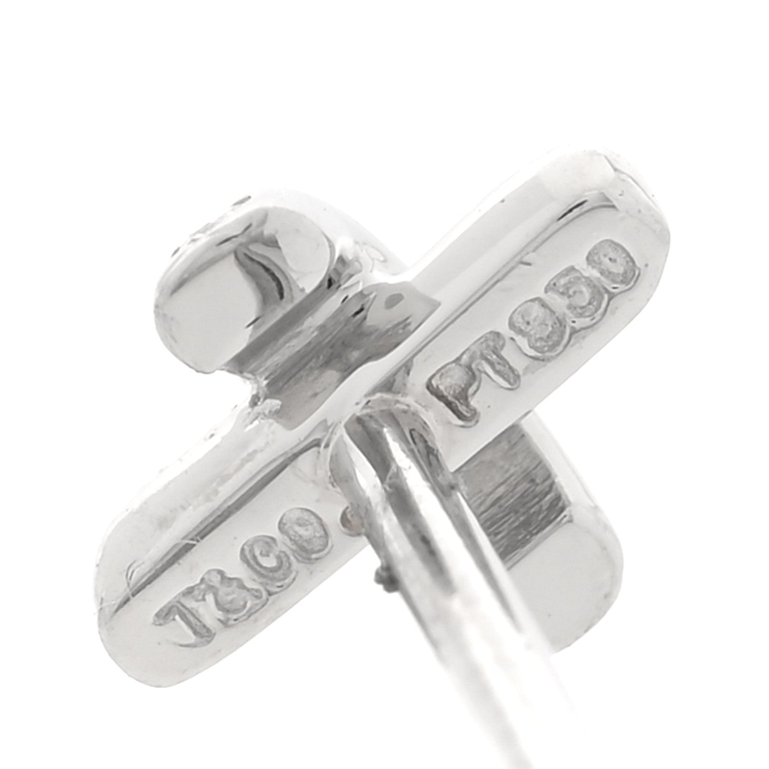 Tiffany Platinum Diamond Cross Stitch X Stud Earrings 4 of 4