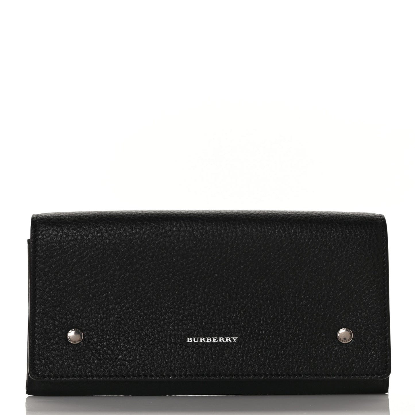 Grained Calfskin Continental Flap Wallet Black