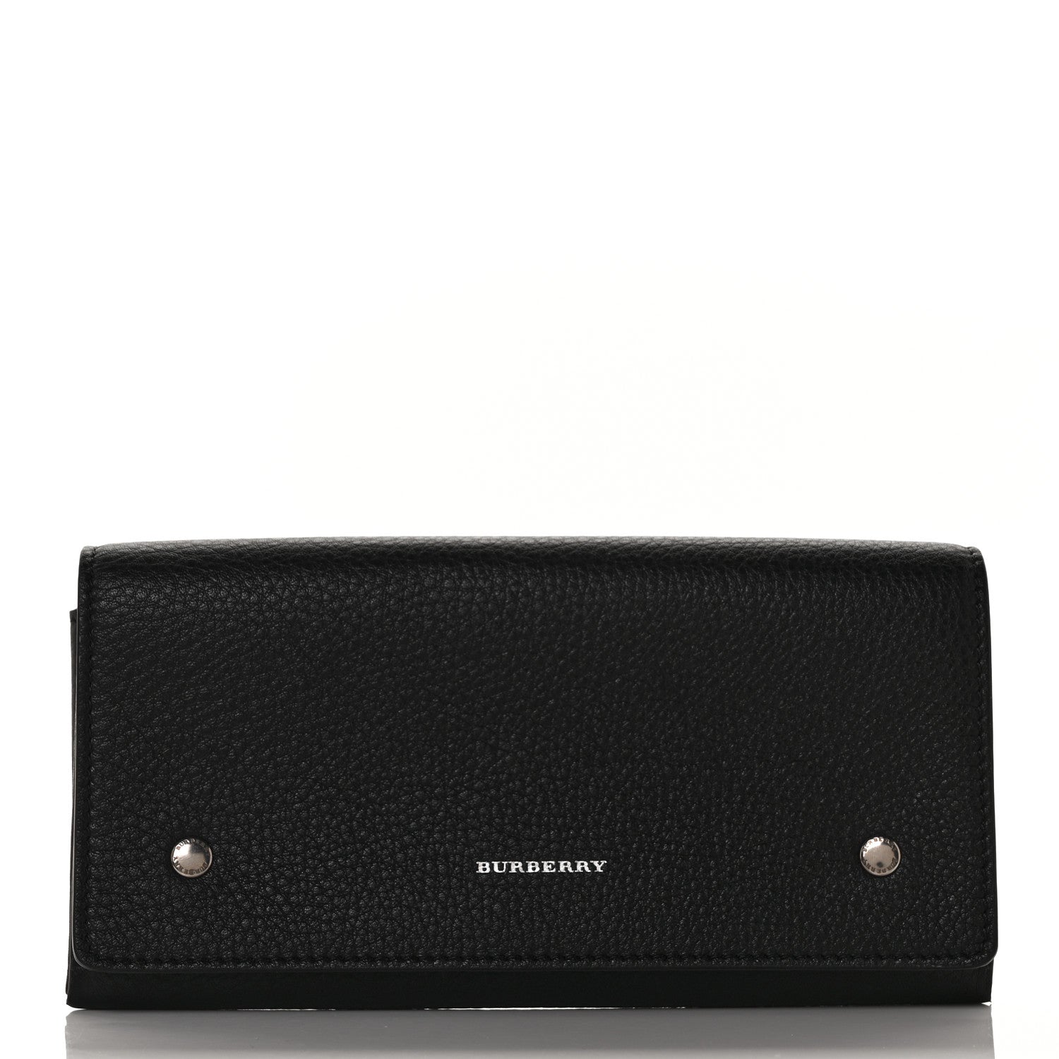 Burberry Grained Calfskin Continental Flap Wallet Black 3 of 9