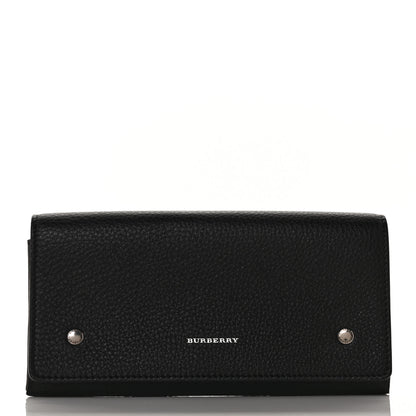 Burberry Grained Calfskin Continental Flap Wallet Black 3 of 9