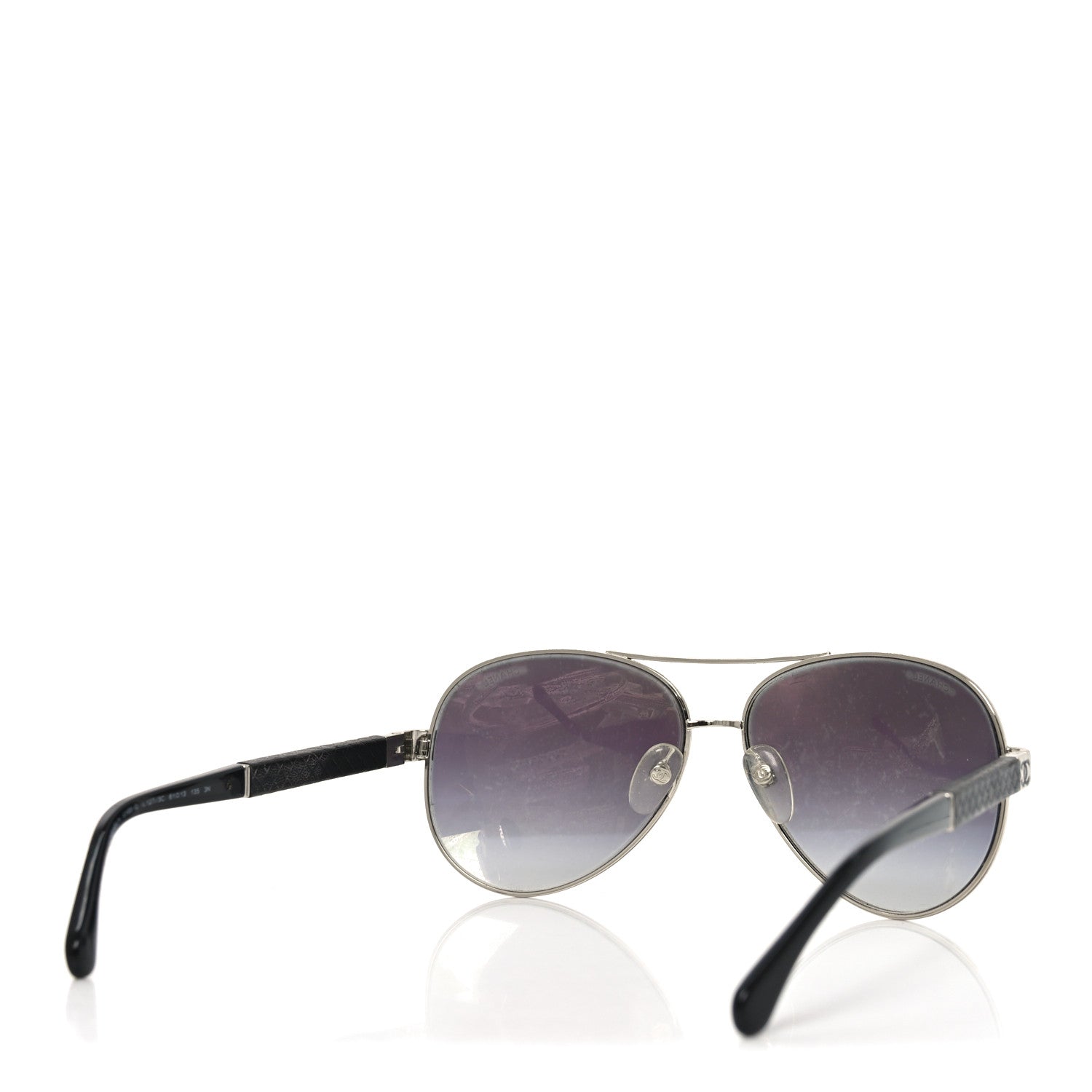 Chanel Lambskin Quilted CC 4195-Q Sunglasses Silver 4 of 7
