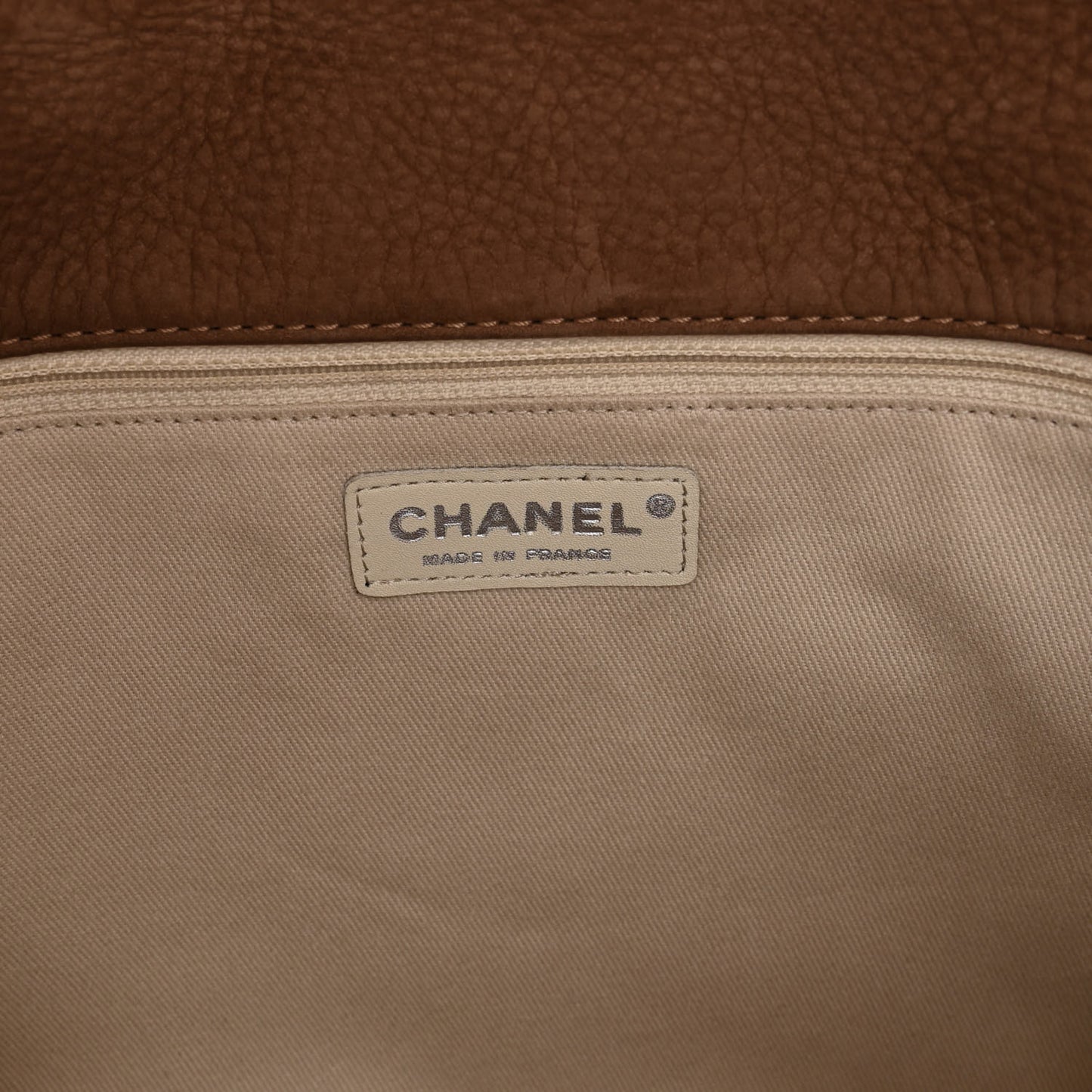 Ultra Soft Suede Calfskin Large Natural Beauty Flap Brown