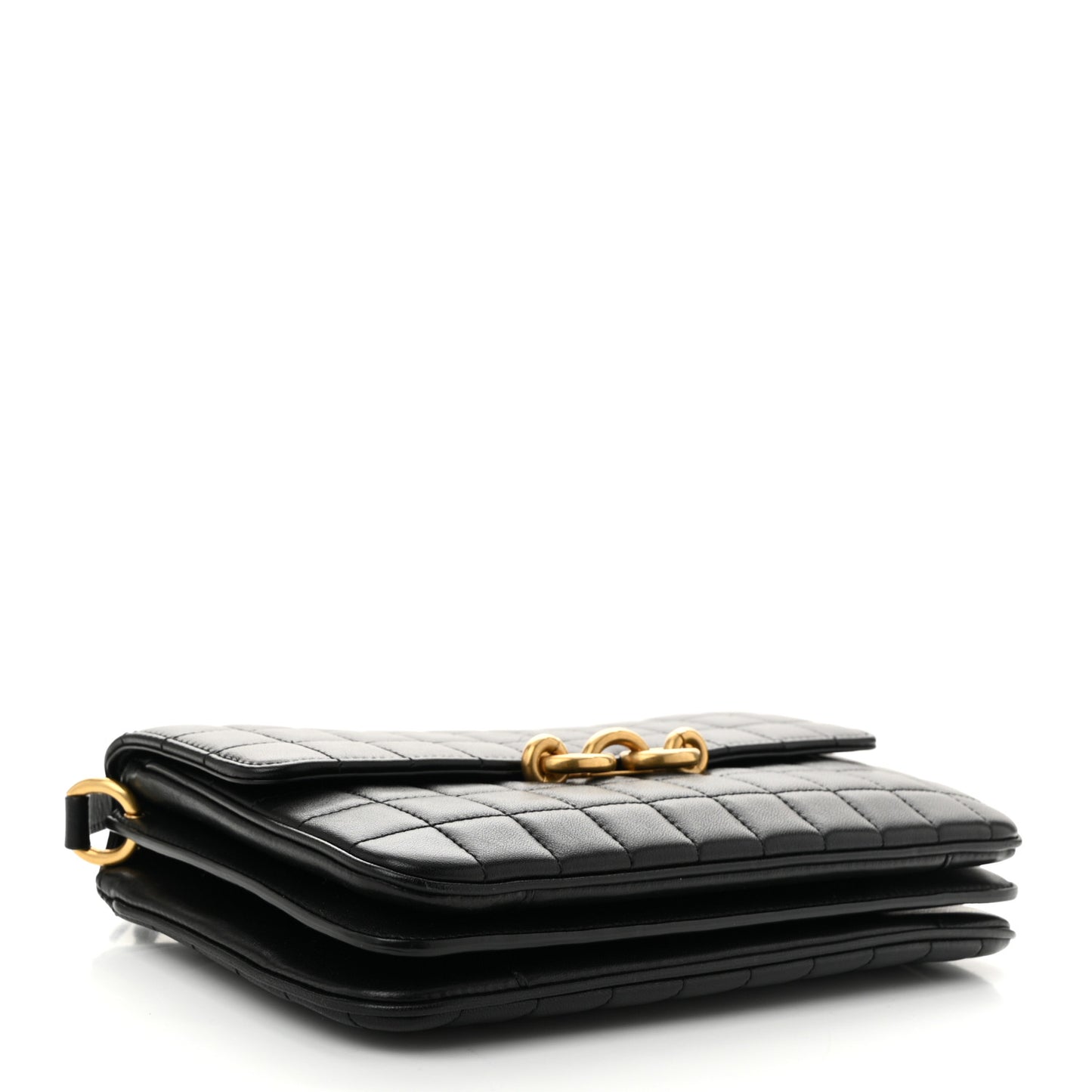 Lambskin Carre Quilted Le Maillon Satchel Black