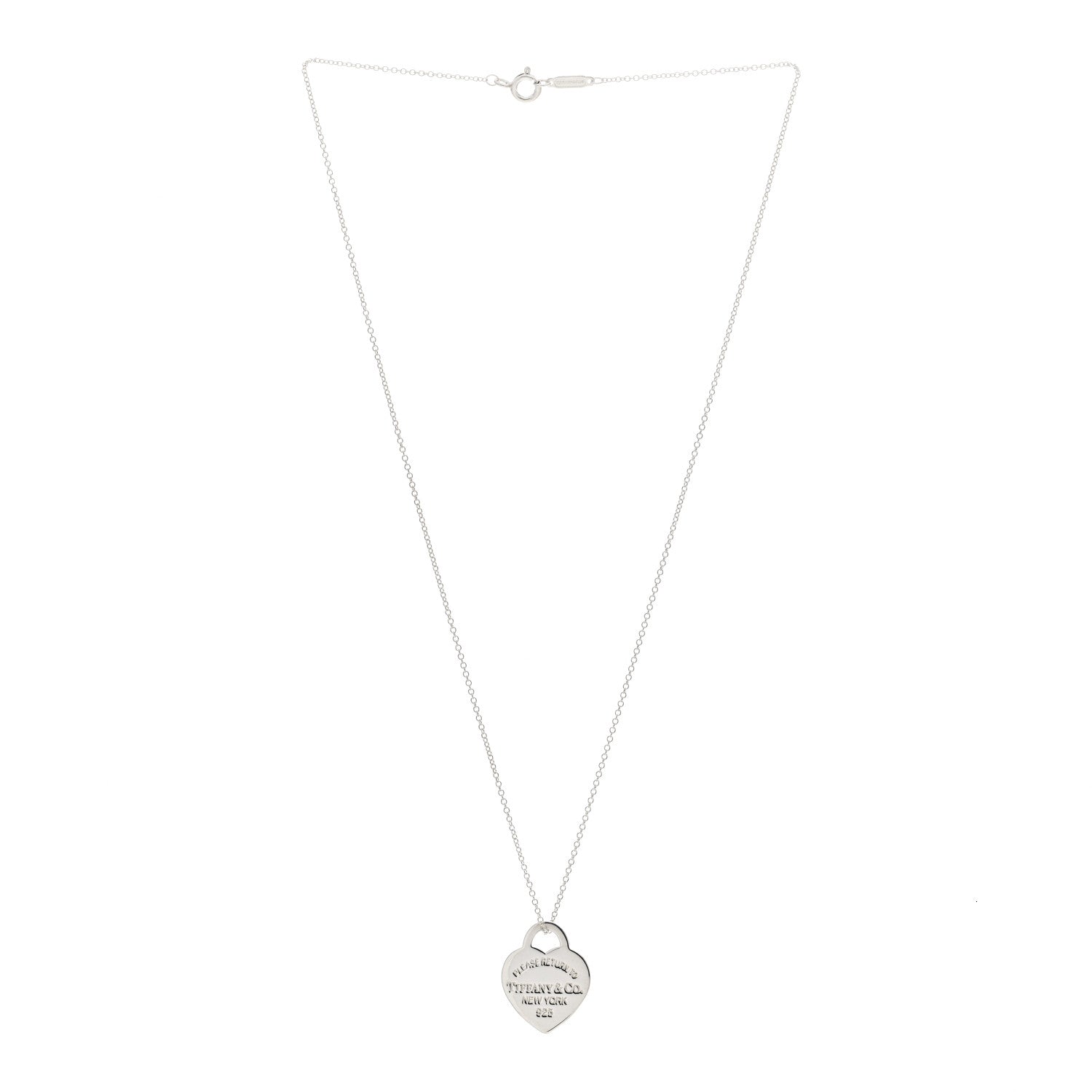 Tiffany Sterling Silver Small Return to Tiffany Heart Pendant Necklace 3 of 4