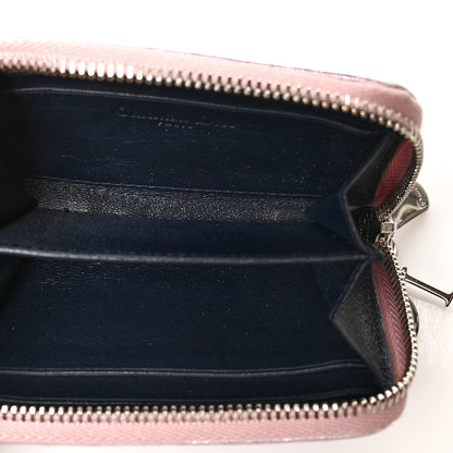 Christian Dior Metallic Calfskin Cannage Mini Lady Dior Zip Portemonnaie Pink 5 of 8
