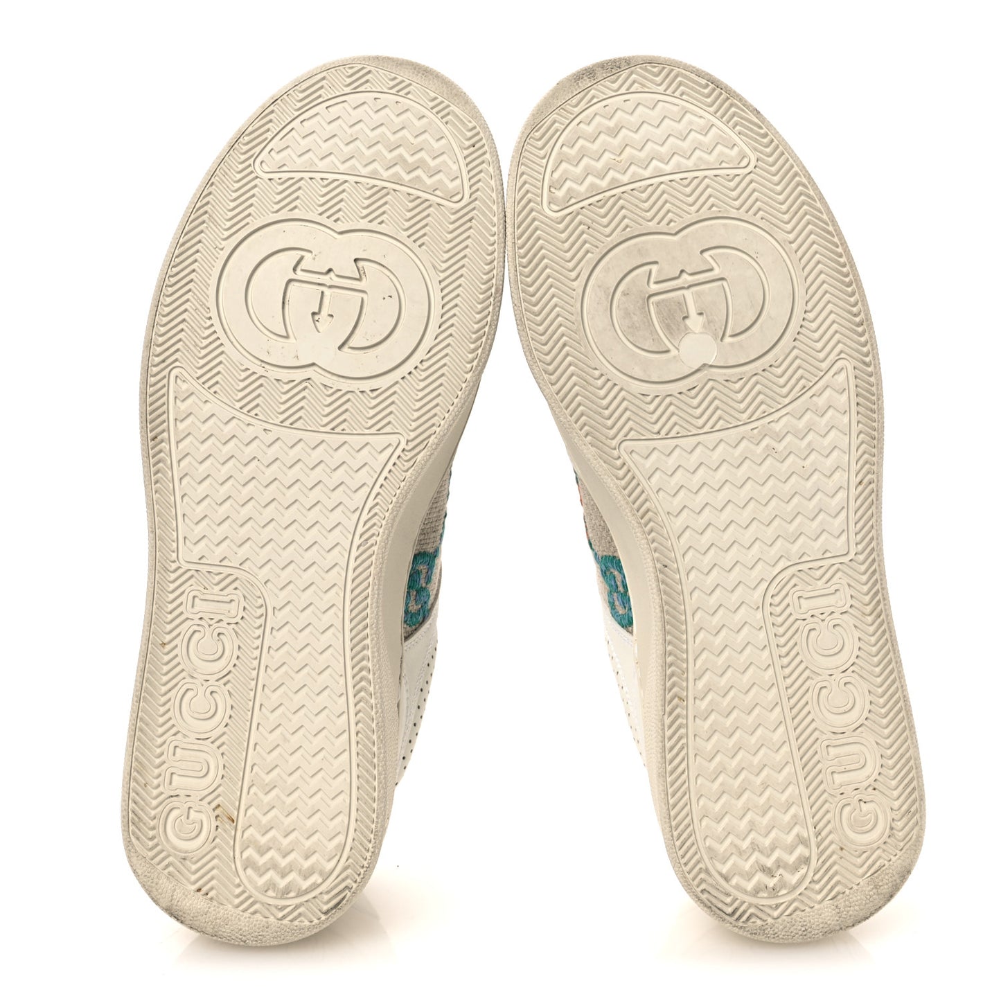 Dali Soft Calfskin GG Tennis Embossed Perforated Womens Platform 55mm Sneakers 40.5 White Multicolor