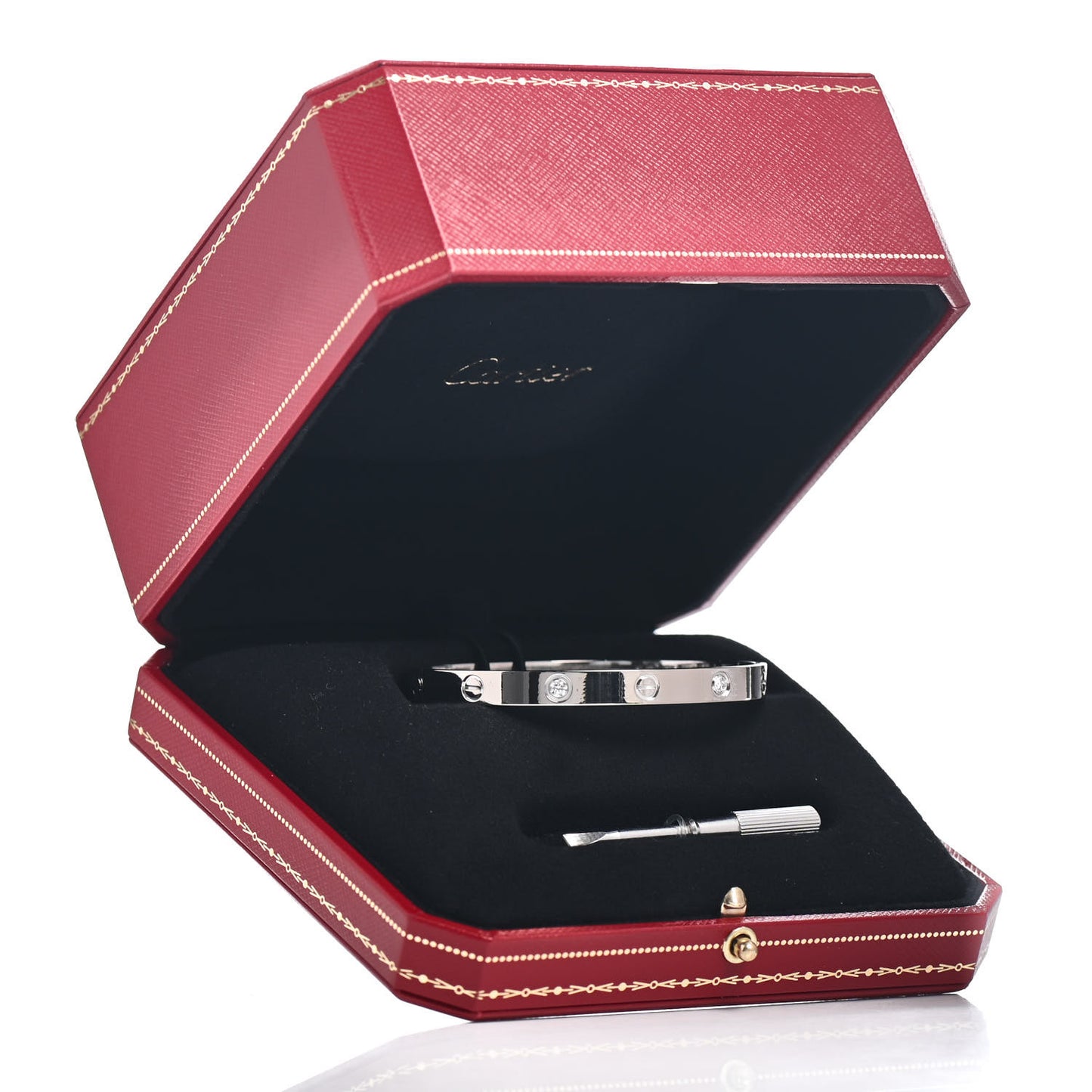 18K White Gold 4 Diamond LOVE Bracelet 18