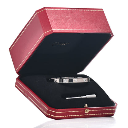 Cartier 18K White Gold 4 Diamond LOVE Bracelet 18 6 of 6