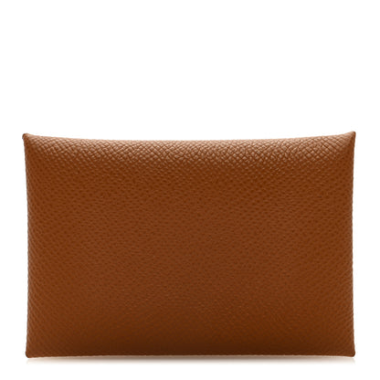 Hermes Epsom Calvi Card Case Gold 1 of 6
