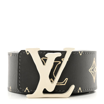 Louis Vuitton Monogram 40mm LV Shape Belt 100 40 Black White 1 of 6