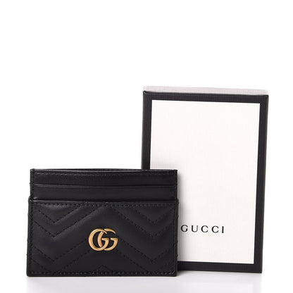 Gucci Calfskin Matelasse GG Marmont Card Holder Black 6 of 6