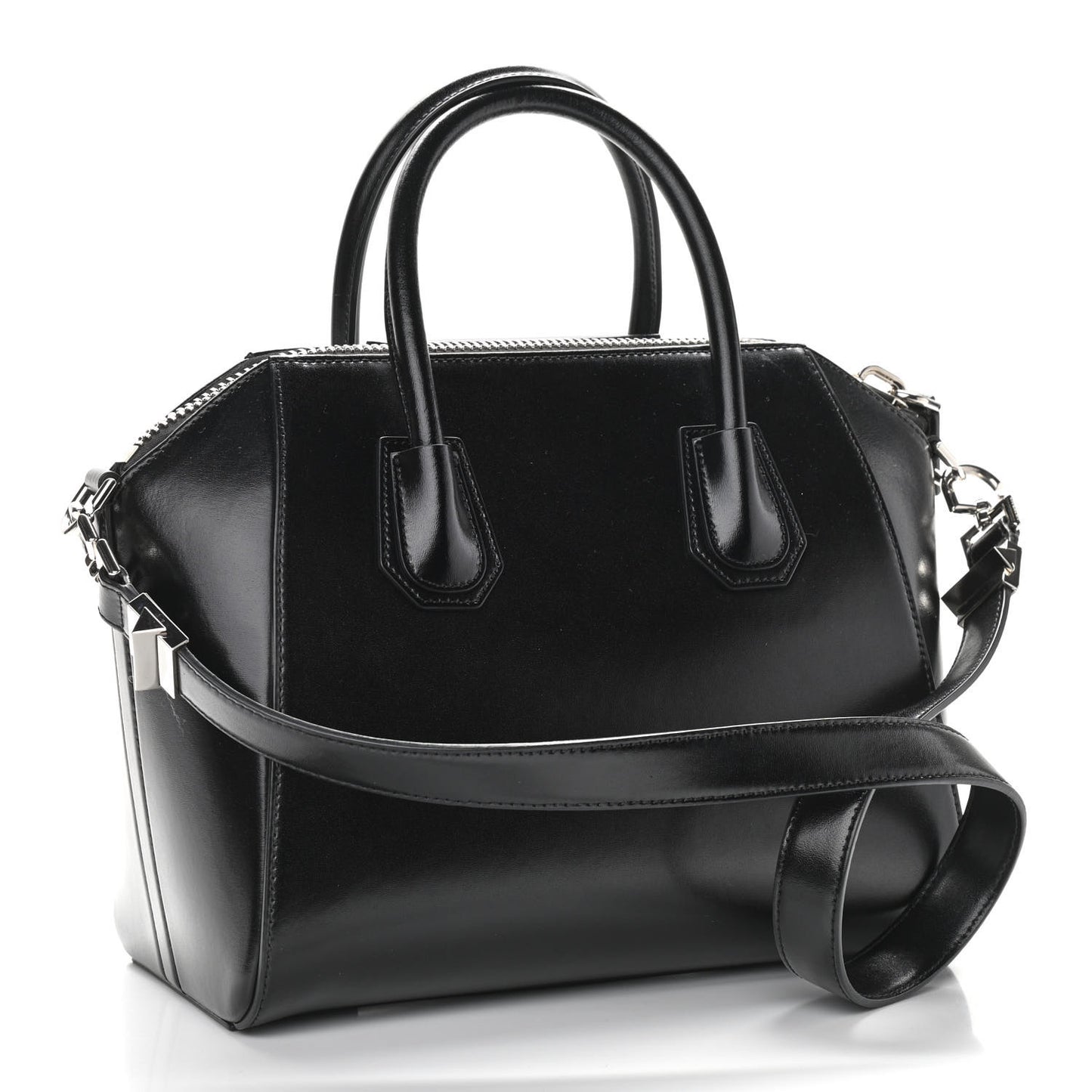 Shiny Lord Calfskin Small Antigona Black
