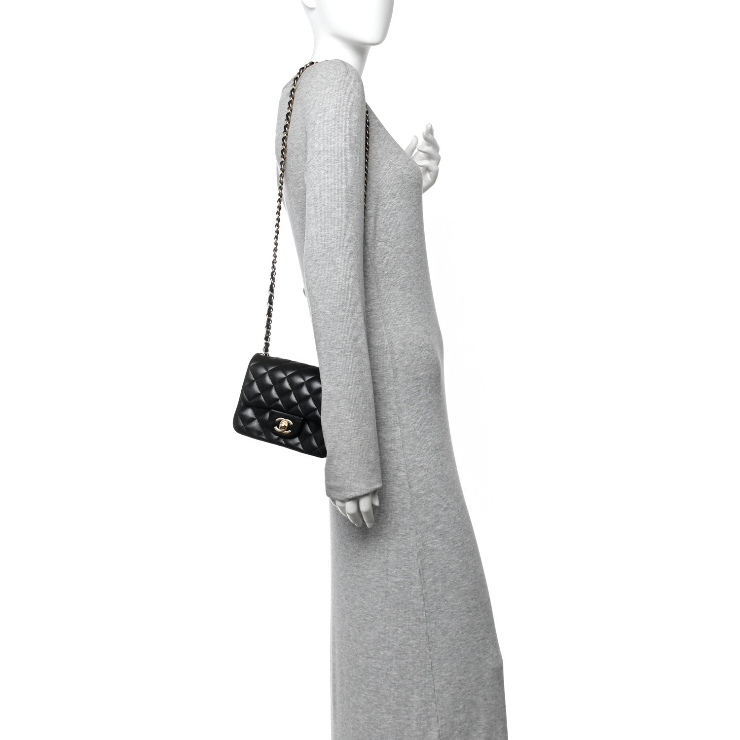 Chanel Lambskin Quilted Mini Square Flap Black 2 of 10