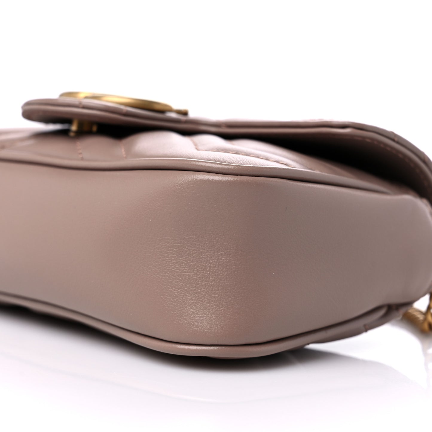 Calfskin Matelasse Super Mini GG Marmont Shoulder Bag Porcelain Rose