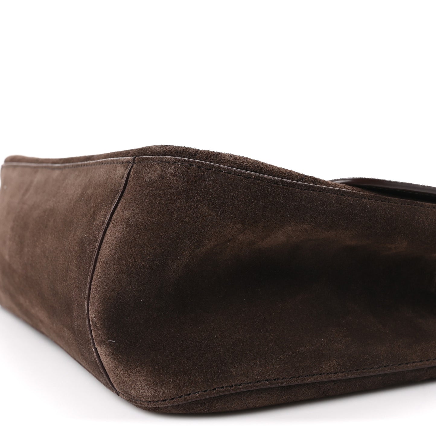 Suede Calfskin Small Souplissimo Maxi Flap Dark Brown