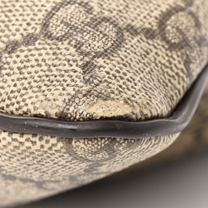 Gucci GG Supreme Monogram Selleria Calfskin Small Flat Side Zip Messenger Bag Beige Ebony Cocoa Dark Chocolate 11 of 12