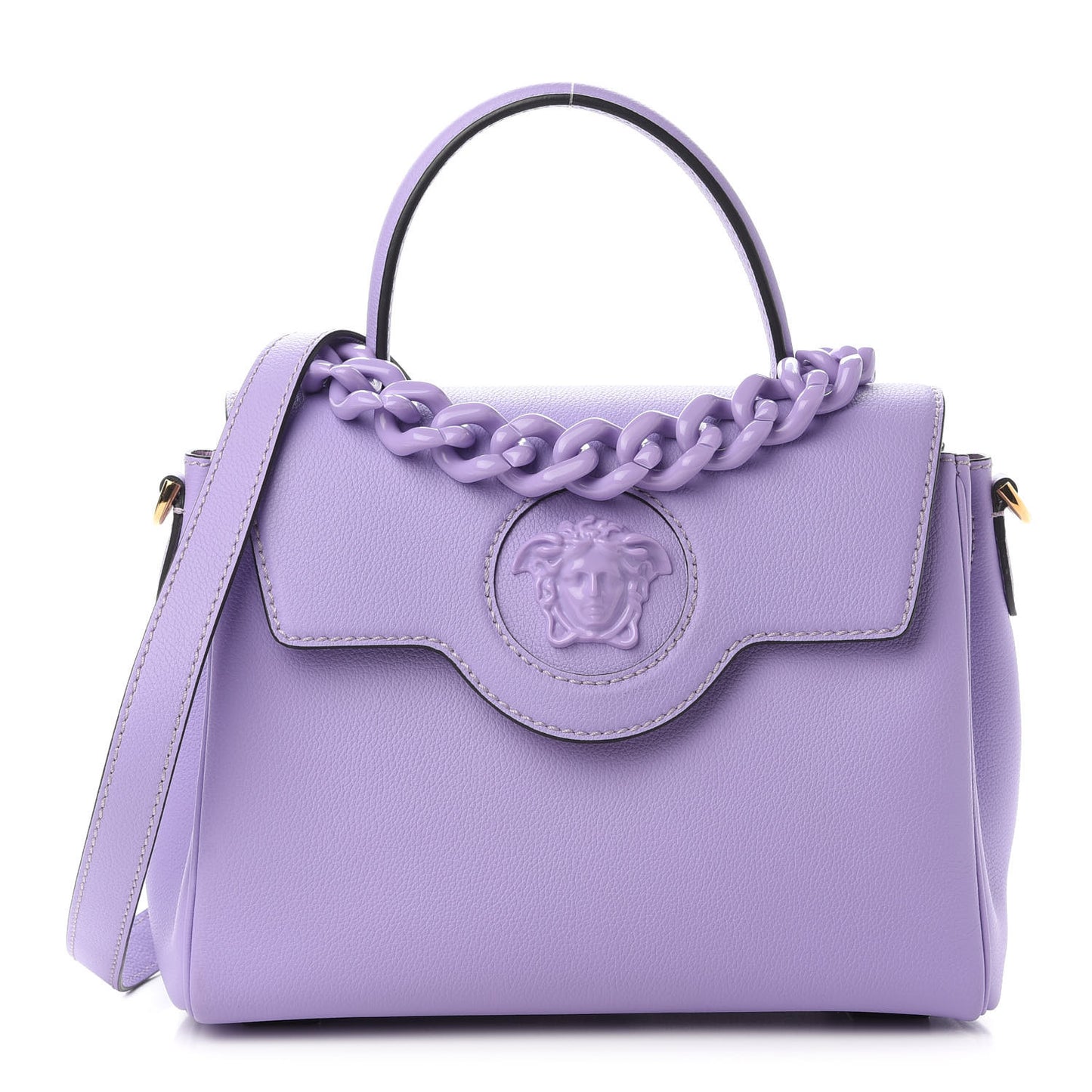Calfskin Medusa Small Top Handle Handbag Lilac