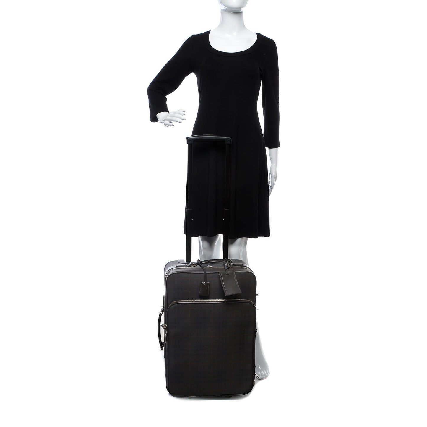 Smoked Haymarket Check Carry-On Suitcase Chocolate