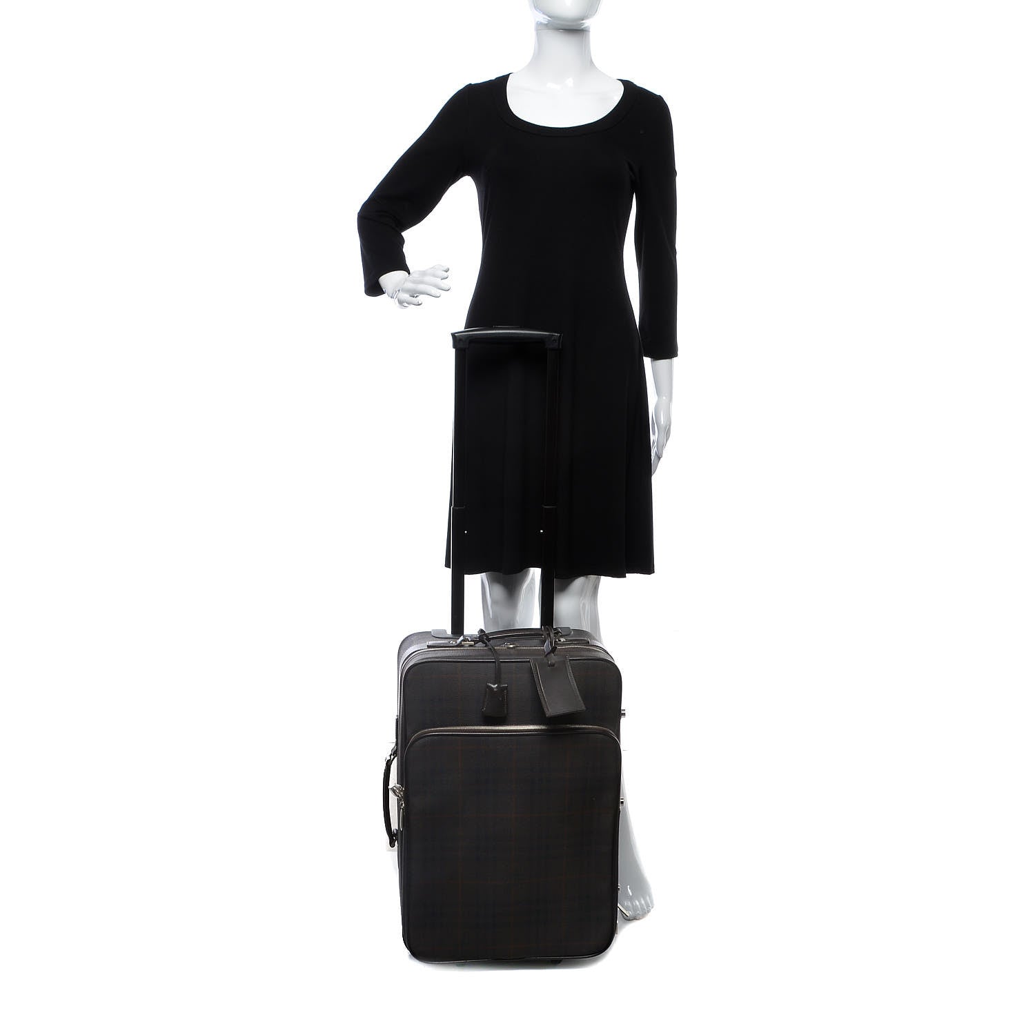 Burberry Smoked Haymarket Check Carry-On Suitcase Chocolate 2 of 13