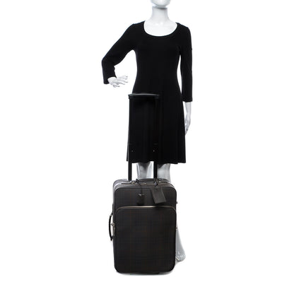 Burberry Smoked Haymarket Check Carry-On Suitcase Chocolate 2 of 13