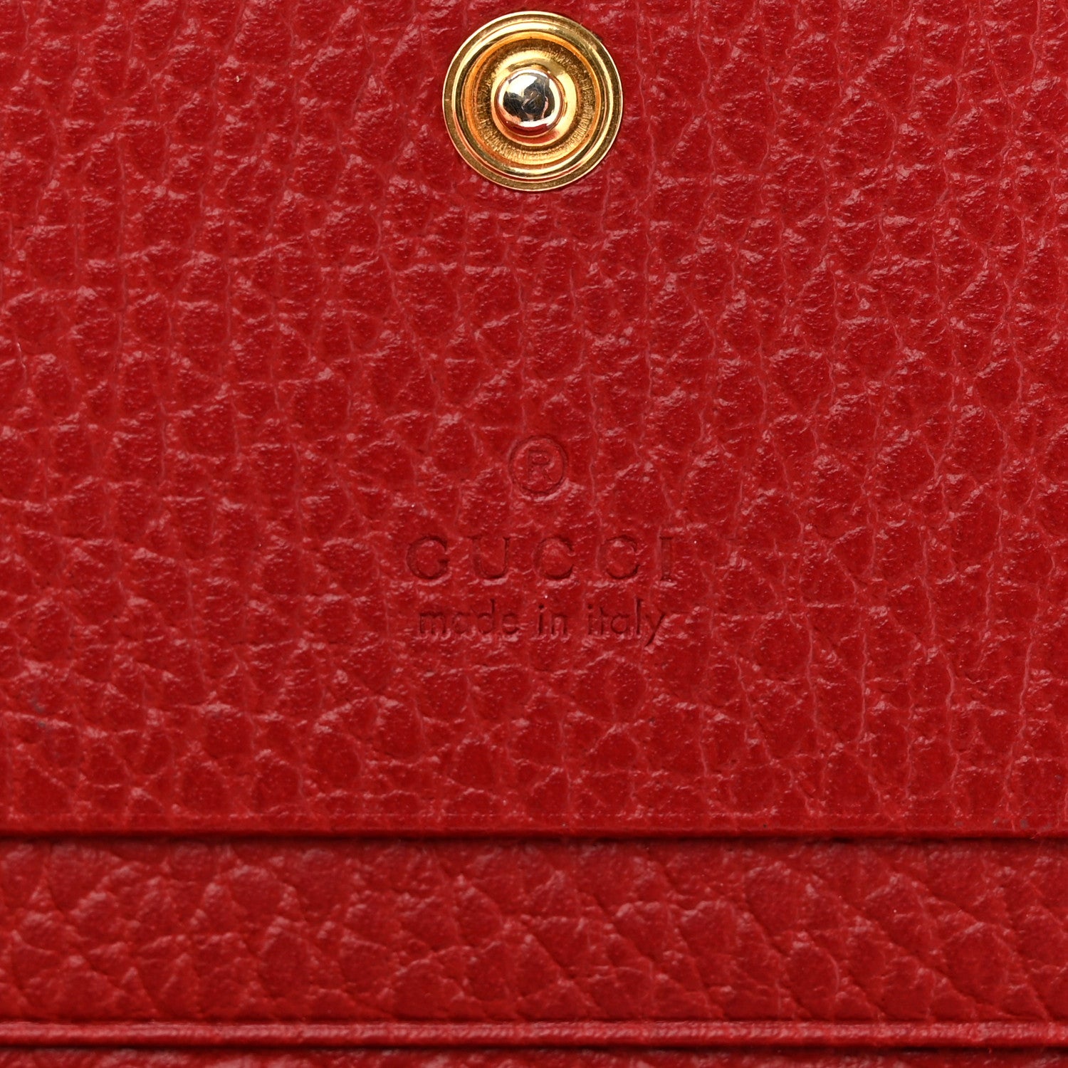 Gucci Pebbled Calfskin GG Marmont Card Case Hibiscus Red 7 of 15