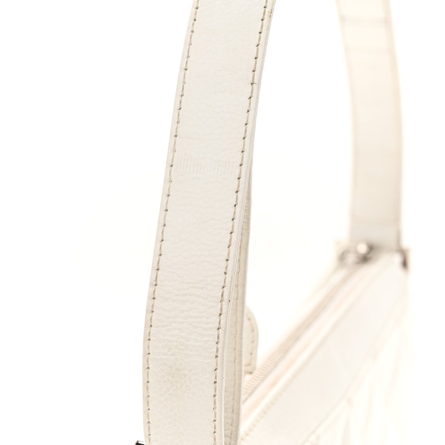 Caviar Quilted Timeless CC Shoulder Bag White