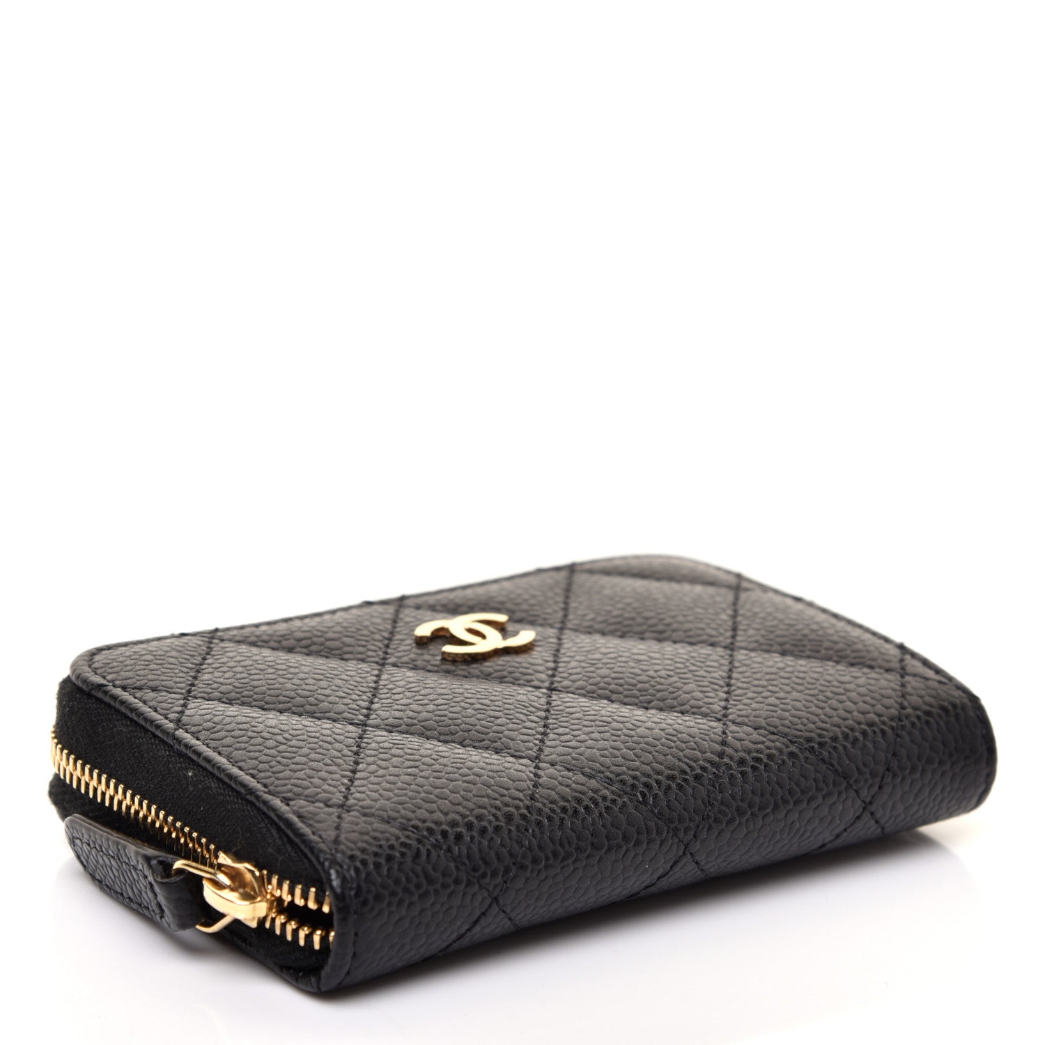 Chanel Caviar Quilted Zip Coin Purse Black 4 of 7