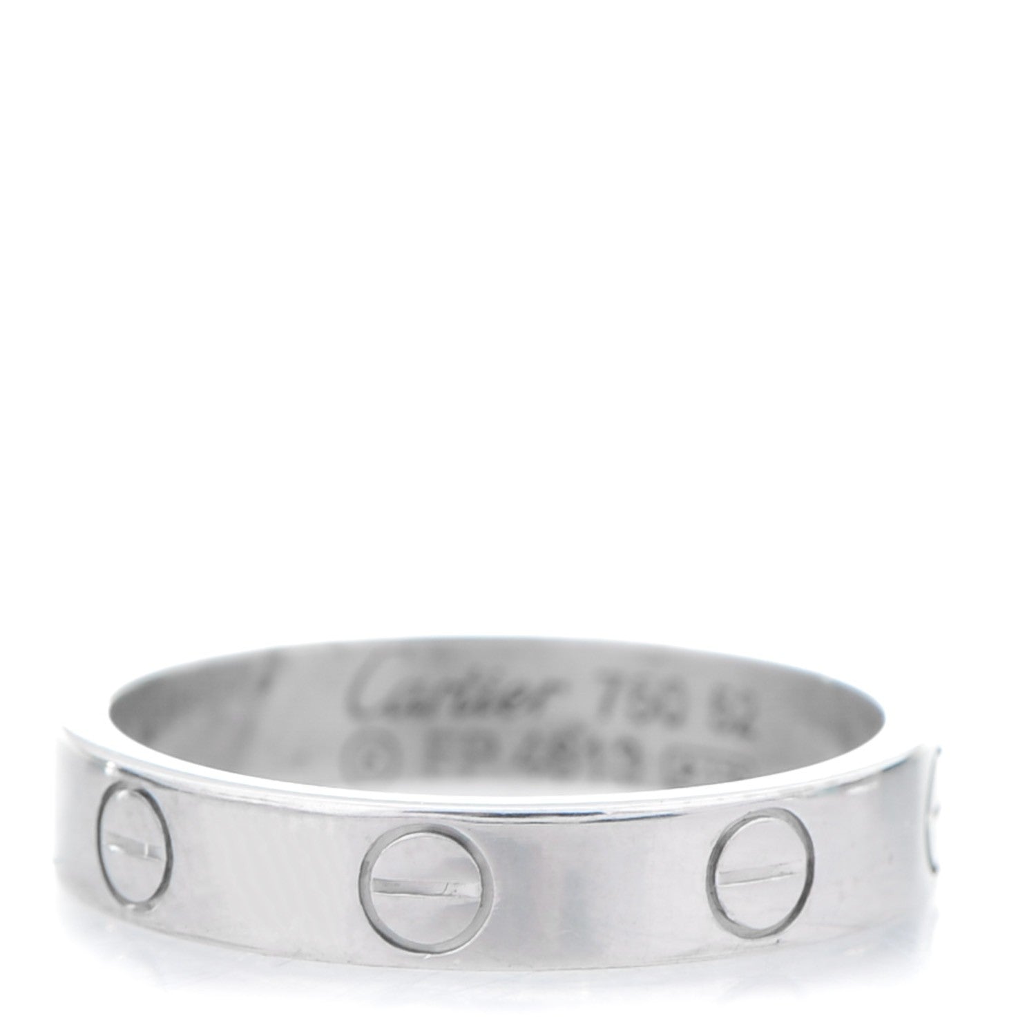 Cartier 18K White Gold 4mm LOVE Wedding Band Ring 52 6 1 of 4