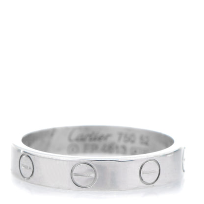 Cartier 18K White Gold 4mm LOVE Wedding Band Ring 52 6 1 of 4