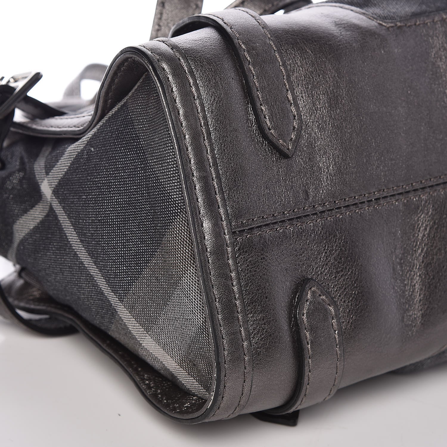 Burberry Shimmer Check Pilgrim Satchel Pewter 10 of 13