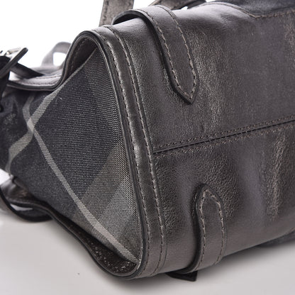 Burberry Shimmer Check Pilgrim Satchel Pewter 10 of 13
