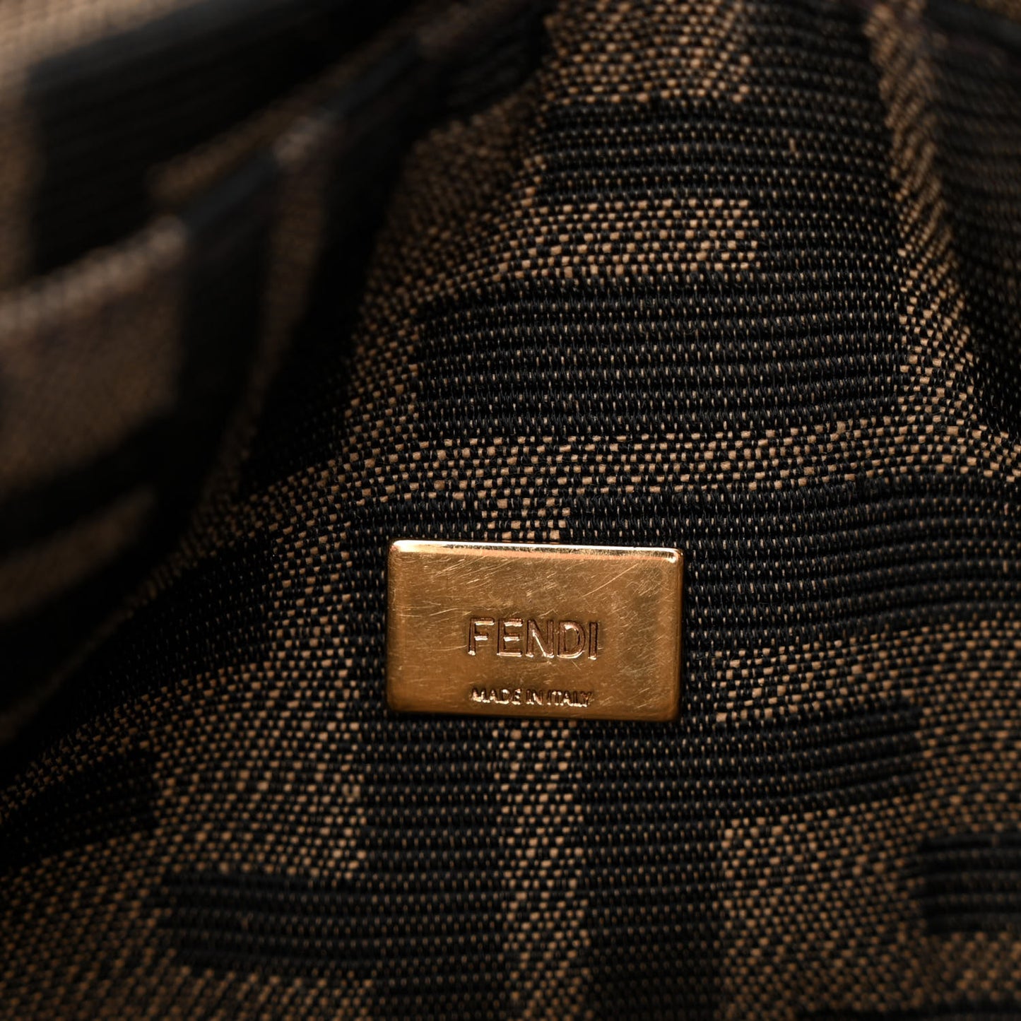 Fabric Jacquard FF 1974 Mini Baguette Tobacco Moro Black