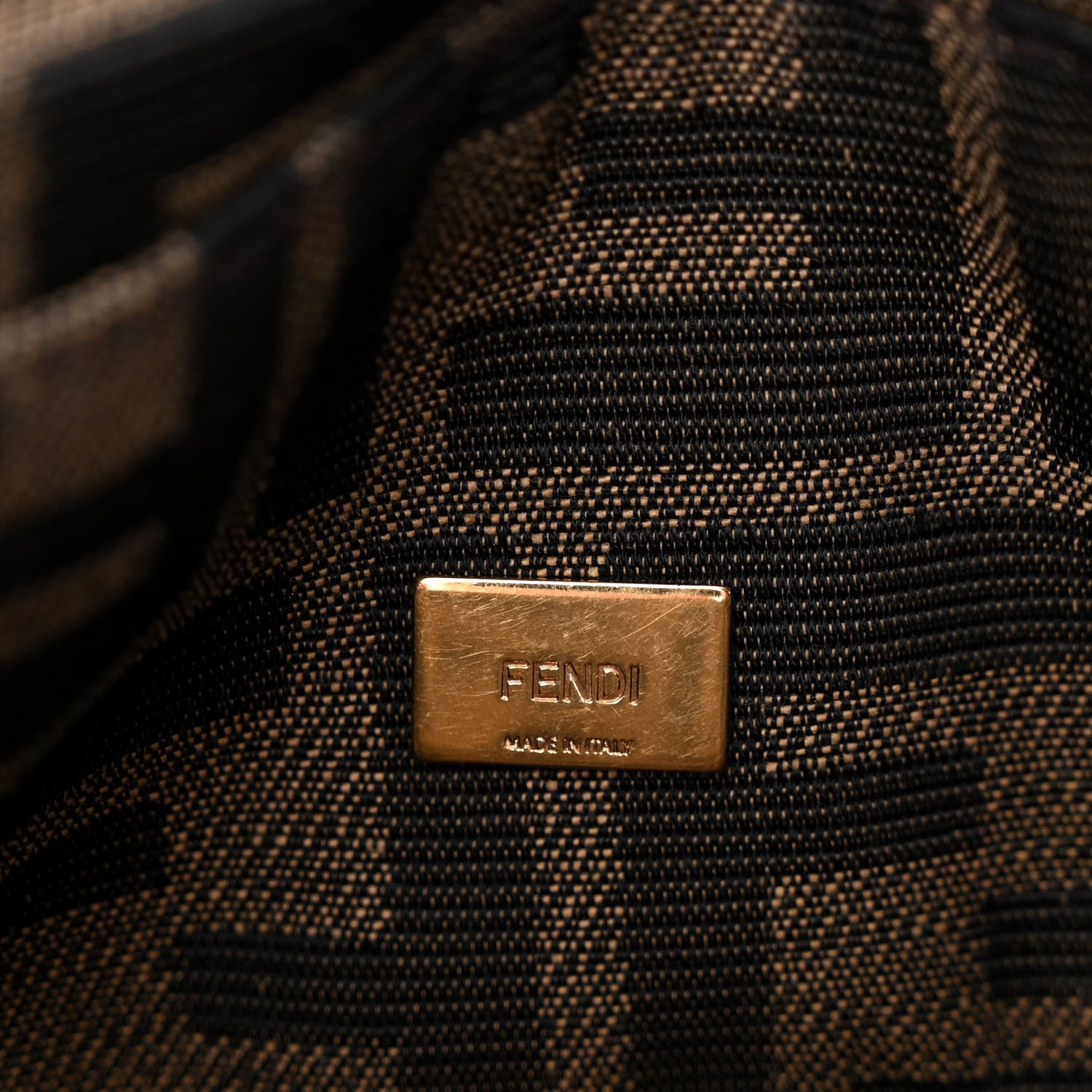 Fendi Fabric Jacquard FF 1974 Mini Baguette Tobacco Moro Black 6 of 11