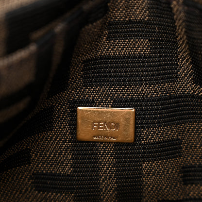 Fendi Fabric Jacquard FF 1974 Mini Baguette Tobacco Moro Black 6 of 11