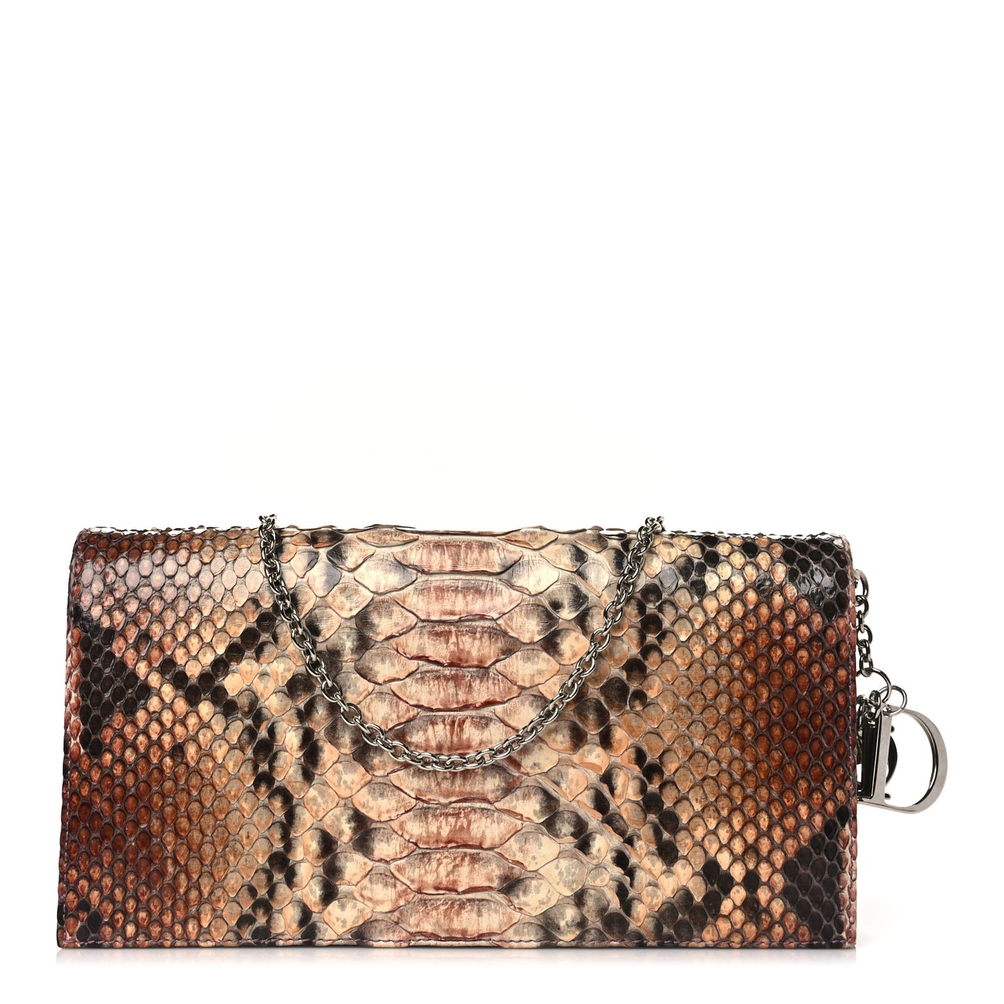 Snakeskin Evening Clutch Brown