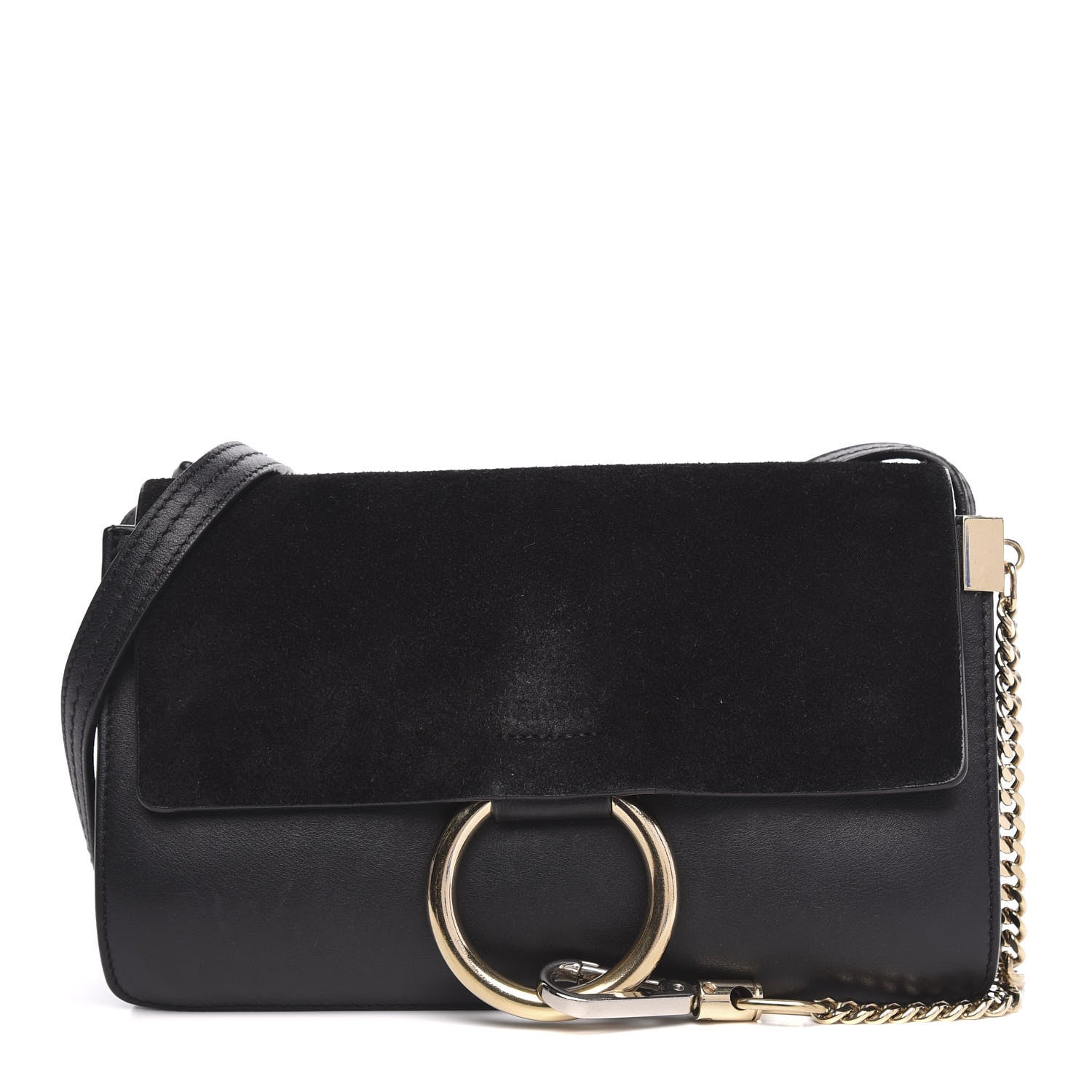 Chloe Suede Calfskin Small Faye Shoulder Bag Black 1 of 11