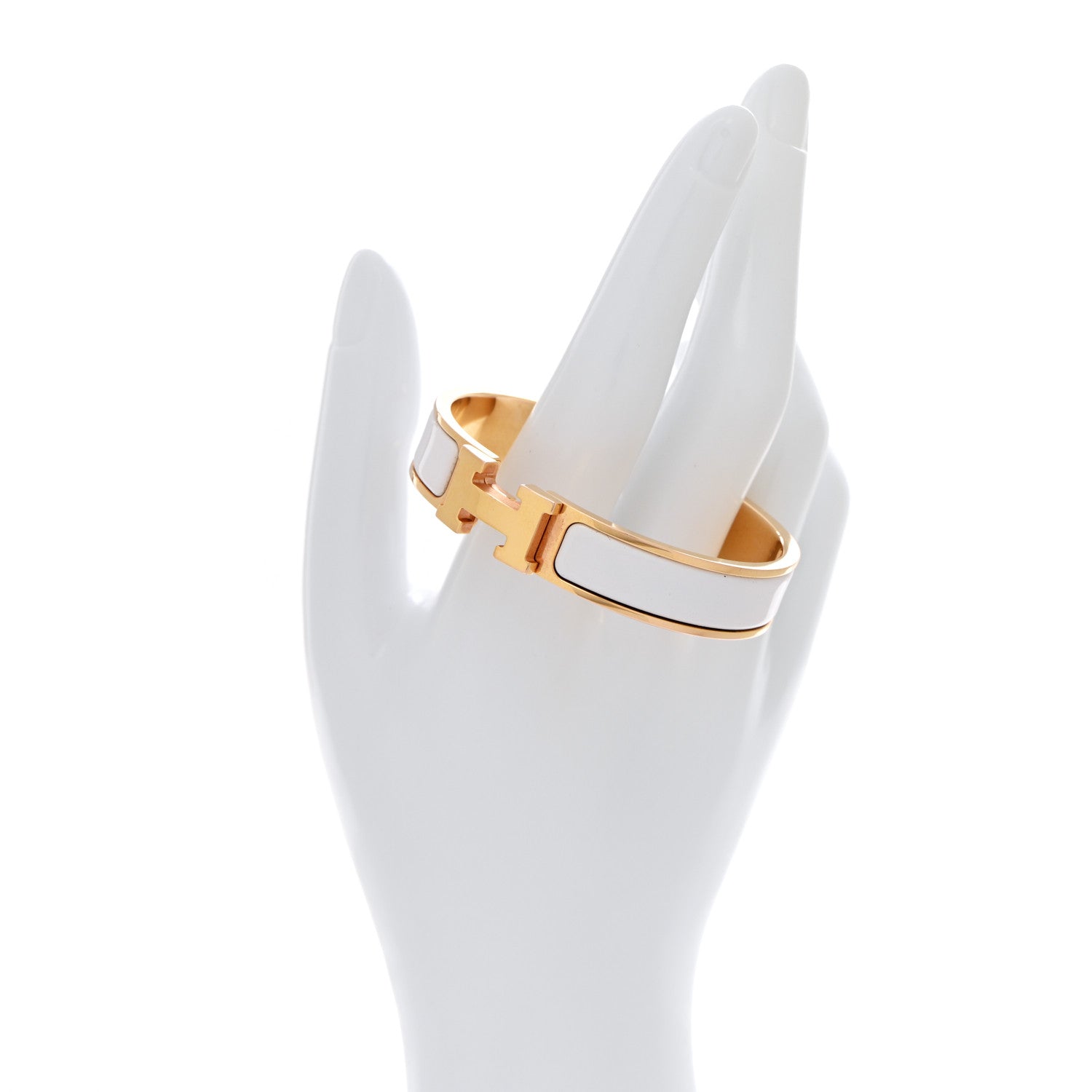 Hermes Enamel Narrow Clic Clac H Bracelet PM White 2 of 5