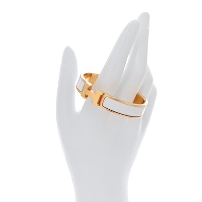 Hermes Enamel Narrow Clic Clac H Bracelet PM White 2 of 5