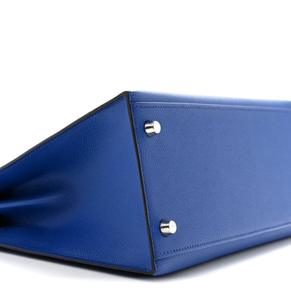 Hermes Epsom Verso Kelly Sellier 28 Bleu Royal Anemone 8 of 10