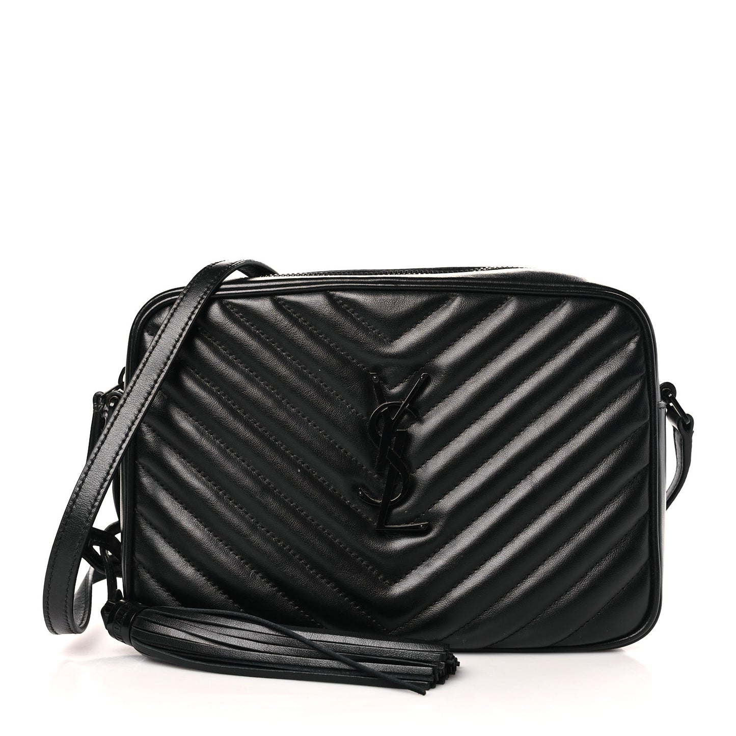 Calfskin Matelasse Monogram Monochrome Lou Camera Bag Black