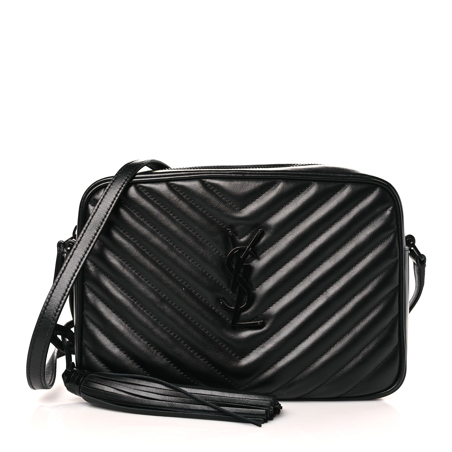 Saint Laurent Calfskin Matelasse Monogram Monochrome Lou Camera Bag Black 1 of 9