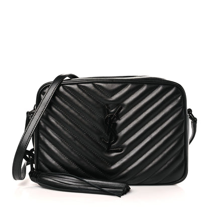 Saint Laurent Calfskin Matelasse Monogram Monochrome Lou Camera Bag Black 1 of 9